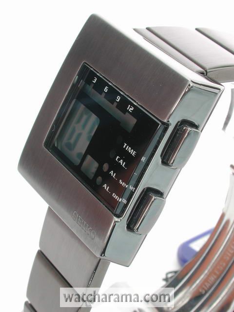Seiko Nooka Retro LCD Black Steel